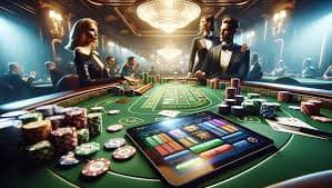 Mobile phone showing live roulette table interface